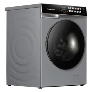 عکس از بغل ماشین لباسشویی پاکشوما رنگ استیل