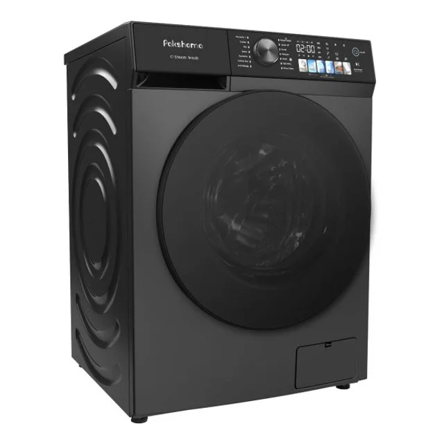 عکس از روبه روی ماشین لباسشویی اتومات پاکشوما مدل Q9X رنگ اینوکس